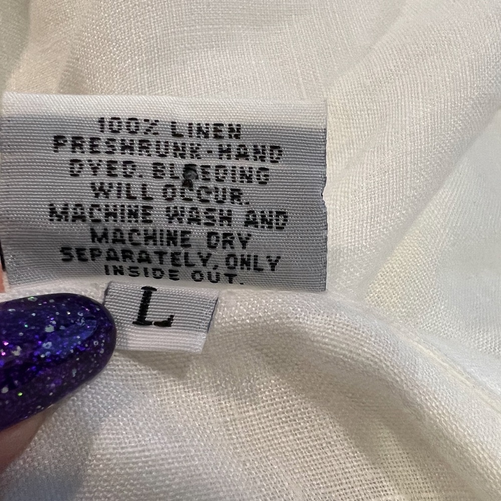 CP SHADES WHITE LINEN TUNIC LENGTH SHIRT/JACKET - SHACKET - Picture 11 of 11